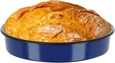 Enamel Round Baking Pan Roasting Dish 10 Inch Non-Stick Cookware for Cake Bread 
