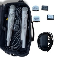 Magic Sing Karaoke System 2 Mic Bundle w/ Song Cartridges Video Pack Case