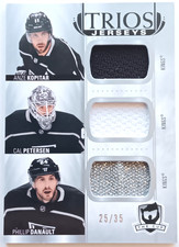 2021-22 UD The Cup Trios Anze Kopitar / Cal Petersen / Philip Danault /35 Kings
