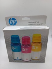 HP 31 Cyan, Magenta, Yellow Ink Bottles 3-Pack  Exp. 04/2026 New