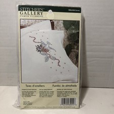 Stitcher  s Gallery Bucilla Doves Stamped for Embroidery Pair Pillowcase 20"x30"