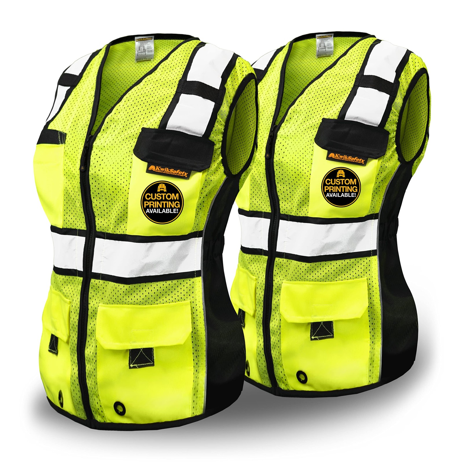 KwikSafety RoadBOSS Safety Vest Women 2PK Class 2 Yellow Large