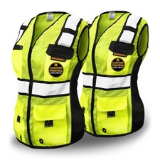 KwikSafety RoadBOSS Safety Vest Women 2PK Class 2 Yellow Large