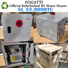 FOGATTI RV Tankless Water Heater 15x15 in Propane Gas 55,000 BTU with Controller