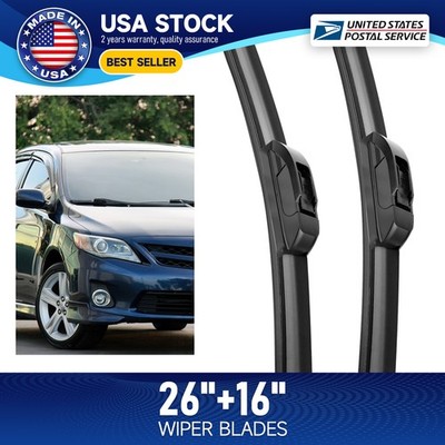 All Season Original Equipment Front Bracketless Windshield Wiper Blades 26''&16''
