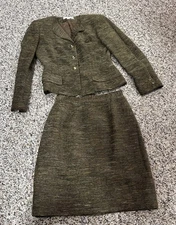 Florine Wachter Brown 2-Piece Skirt Suit Size 6 See - Pictures For Details