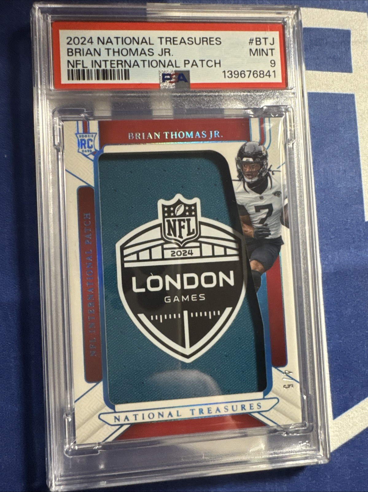 Brian Thomas Panini National Treasures NFL International Patch #BTJ Base