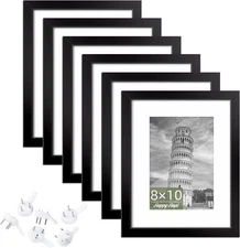 HappyHapi 8x10 Picture Frame Set of 6, 8 x 10, black*6 