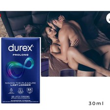 Durex Prolong Condoms with Delay Lubricant, Ribbed Dotted Condoms for Men, 12