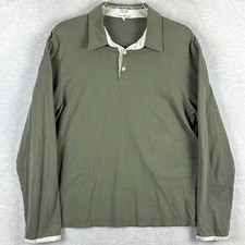 Standard James Perse Rugby Polo Shirt Mens 1 S Slate Green Sueded Jersey USA