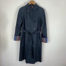 JW Anderson Uniqlo Trench Coat Size Small Blue Check Reversible Long Jacket