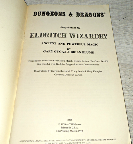 AD&D 1976 1st Ed Eldritch Wizardry Supplement III Ancient & Powerful Magic VTG - Picture 3 of 10