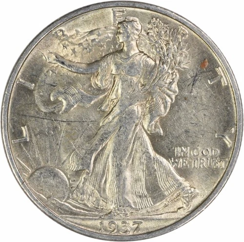 1937-S Walking Liberty Silver Half Dollar Choice AU Uncertified #1114