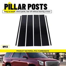 For 2015-2020 Yukon GMC Chevrolet Tahoe Pillar Post Door Cover Trim Black 6pcs