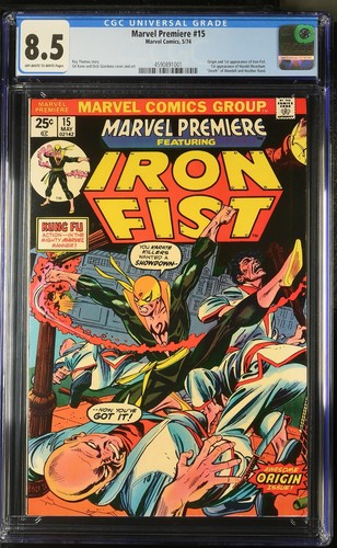 Marvel Premiere #15 (1974) Marvel Comics 1st App of Iron Fist CGC 8.5 KEY