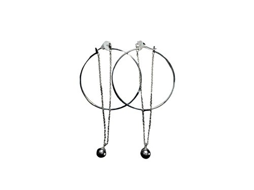 СЕРЬГИ-КОЛЬЦА REBECCA MINKOFF С ПОДВЕСКОЙ В ВИДЕ ЦЕПОЧКИ - СЕРЕБРО