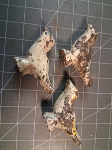 Antique vintage Rifle Targets bird 3 pack set cast iron Carnival Fair decor