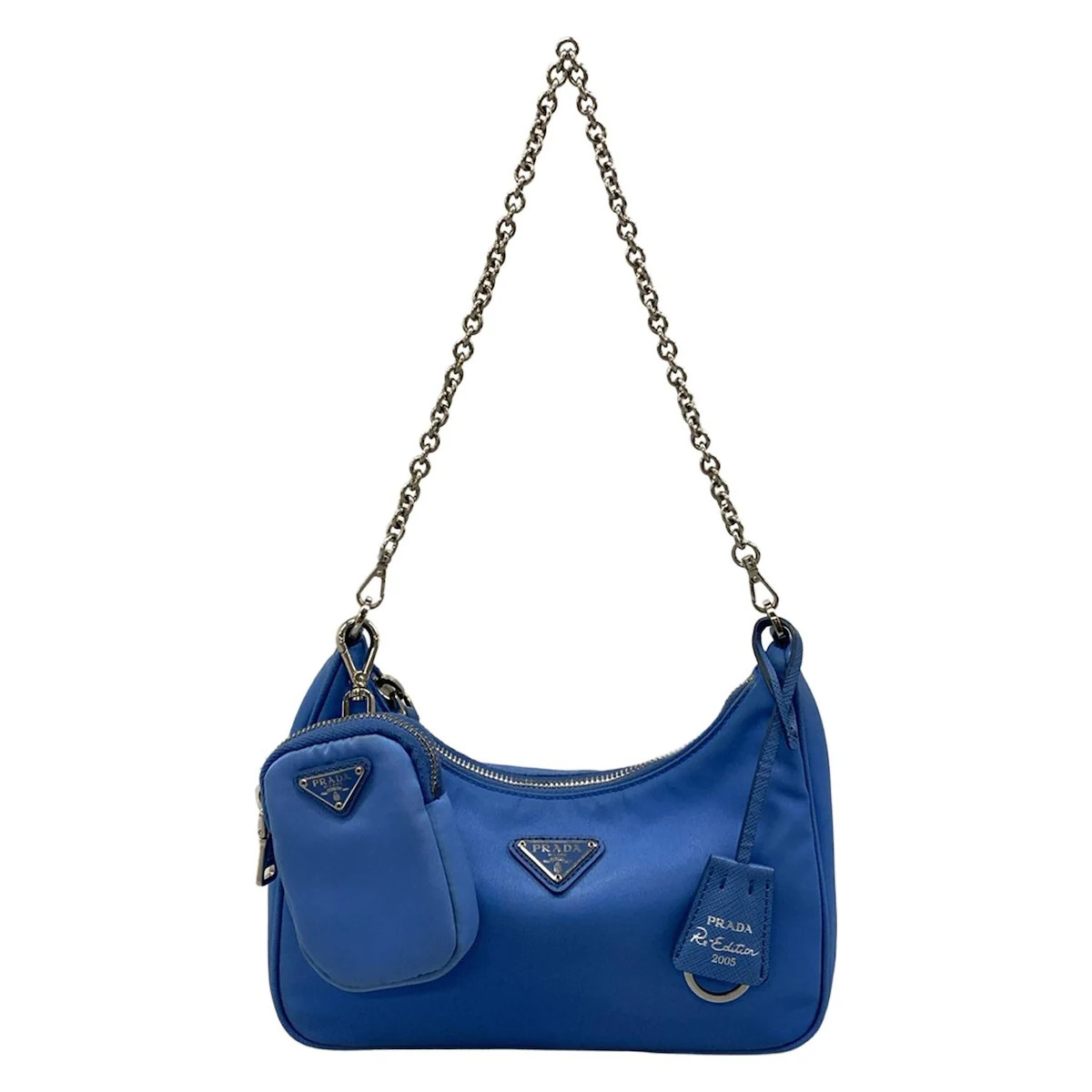 PRADA Re-Edition 2005 Blue Nylon Shoulder Bag