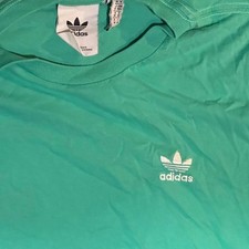 Adidas Originals Trefoil T-Shirt Mens Medium Teal Green Short Sleeve Cotton Tee