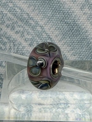 Authentic Elfbeads Shades of Blue & White Flowers on Pink, New