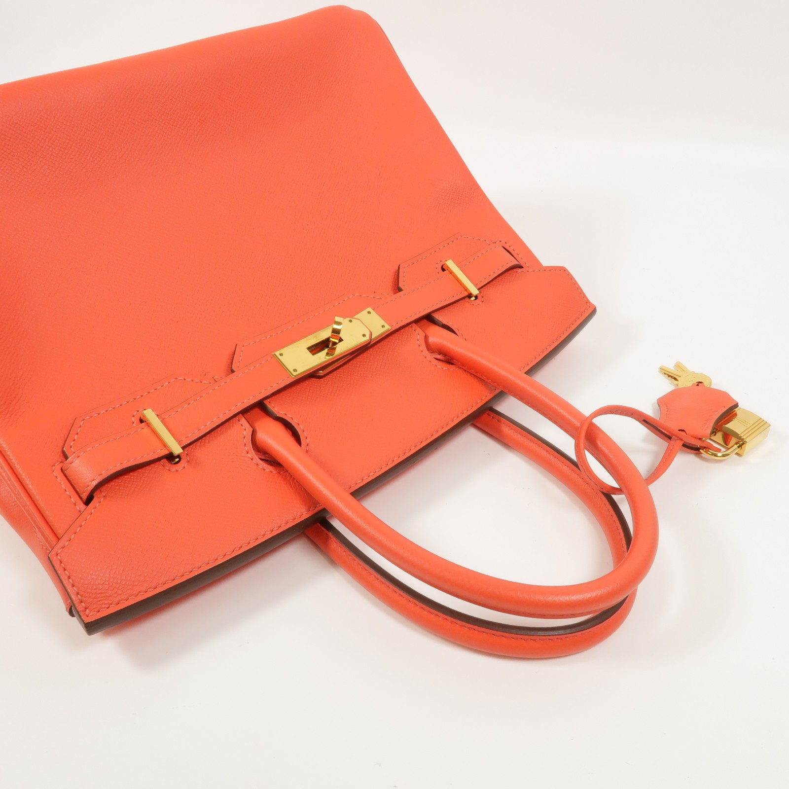HERMES GHW Birkin 30 Handbag Epsom Leather Rose Jaipur image 8