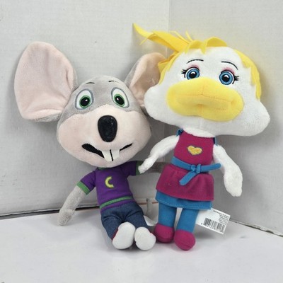 Chuck E Cheese and Helen Henny Big Head Plush Toys 12'' and 10'' Fun Express