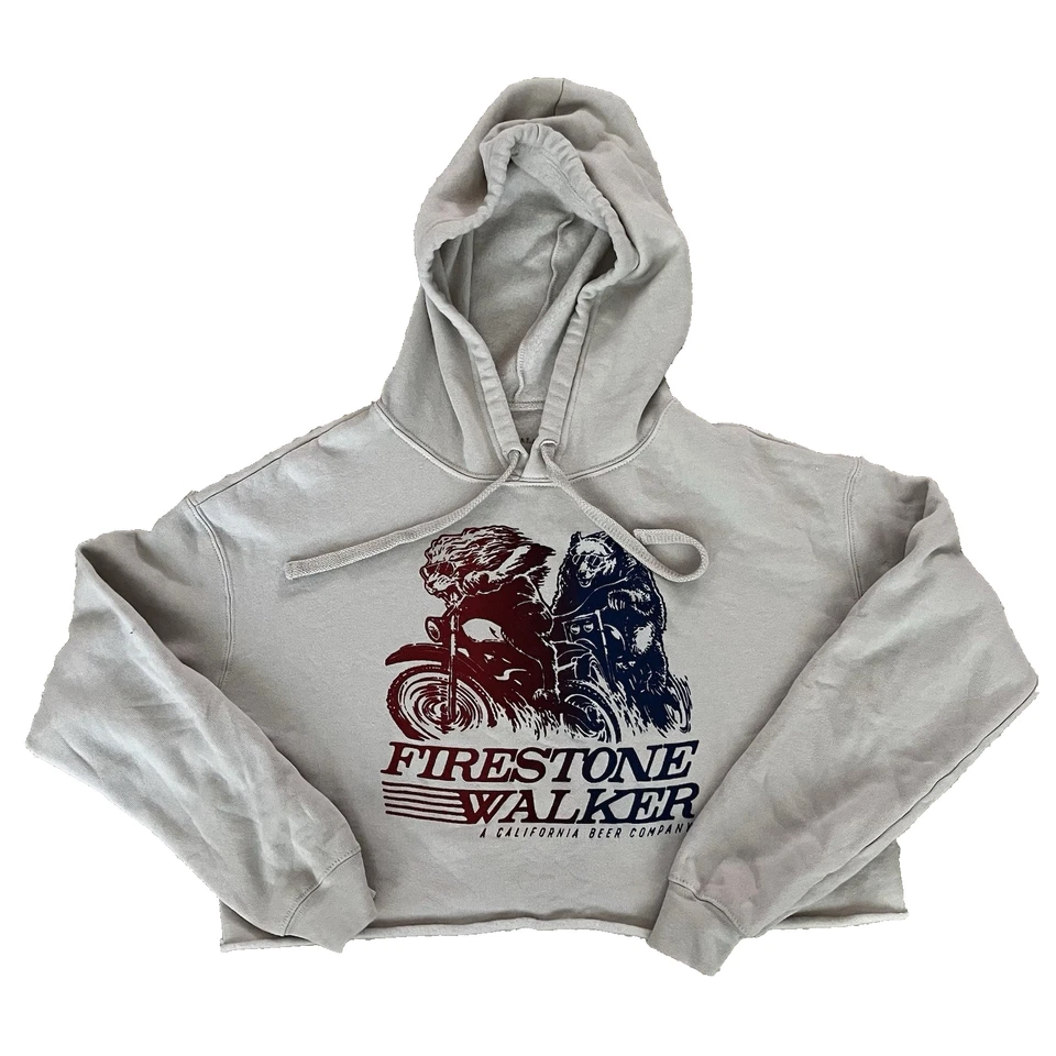 Sudadera con Capucha Firestone Walker Beer CA Talla Pequeña León y Oso Motocicletas Suave Foto 2 de 4