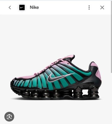 Nike Shox TL Colorblock Low Top Mesh Sneakers Pink Green Black Cushioned