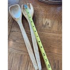 Clay Art Large Wood Salad Bowl 13" w Servers Natural Kitchen Set