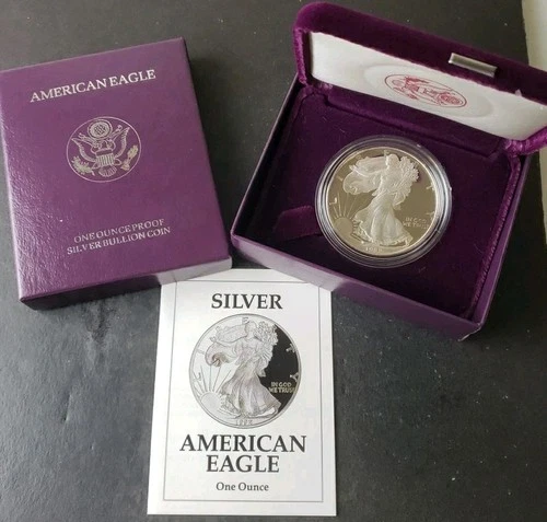 1992 S Proof $1 American Silver Eagle Dollar