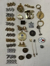 Vintage Lot Tri-Chem Paint Service Award Pin Pinback Keychain Stick Pin Pendant