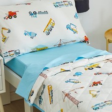 Boys Toddler Bedding Set Construction Truck Toddler Bed Comforter Sheet Set a...