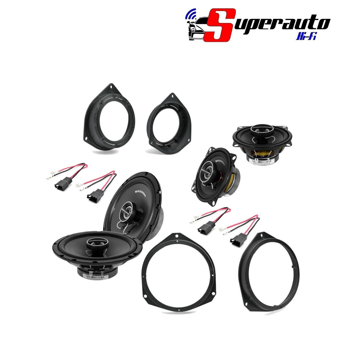 Offerta Kit 4 Casse Casse Auto Macrom per Fiat Grande Punto Evo 199
