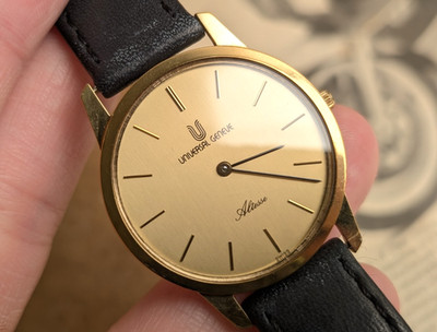 Universal Geneve Altesse 101.51.461 Gold Dial Quartz Men's Watch Vintage 31mm