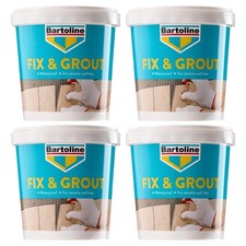 4x Bartoline Fix Grout Wall Tile Powder Fully Waterproof Cement-Based White 500g