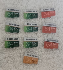  LOT OF 10 64GB MicroSD Cards - Samsung EVO Micro SD - Tested