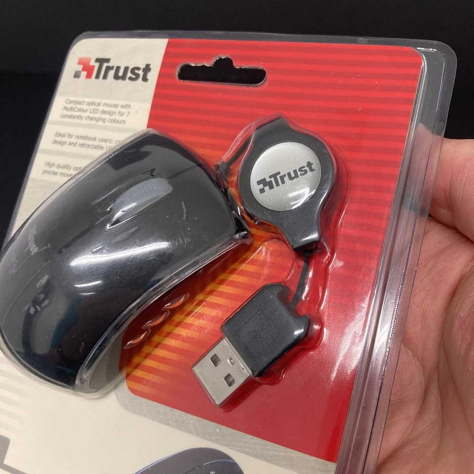 Trust Colour Changing Compact Optical Mouse LED Retractable USB Office NEW - Image 4 of 4