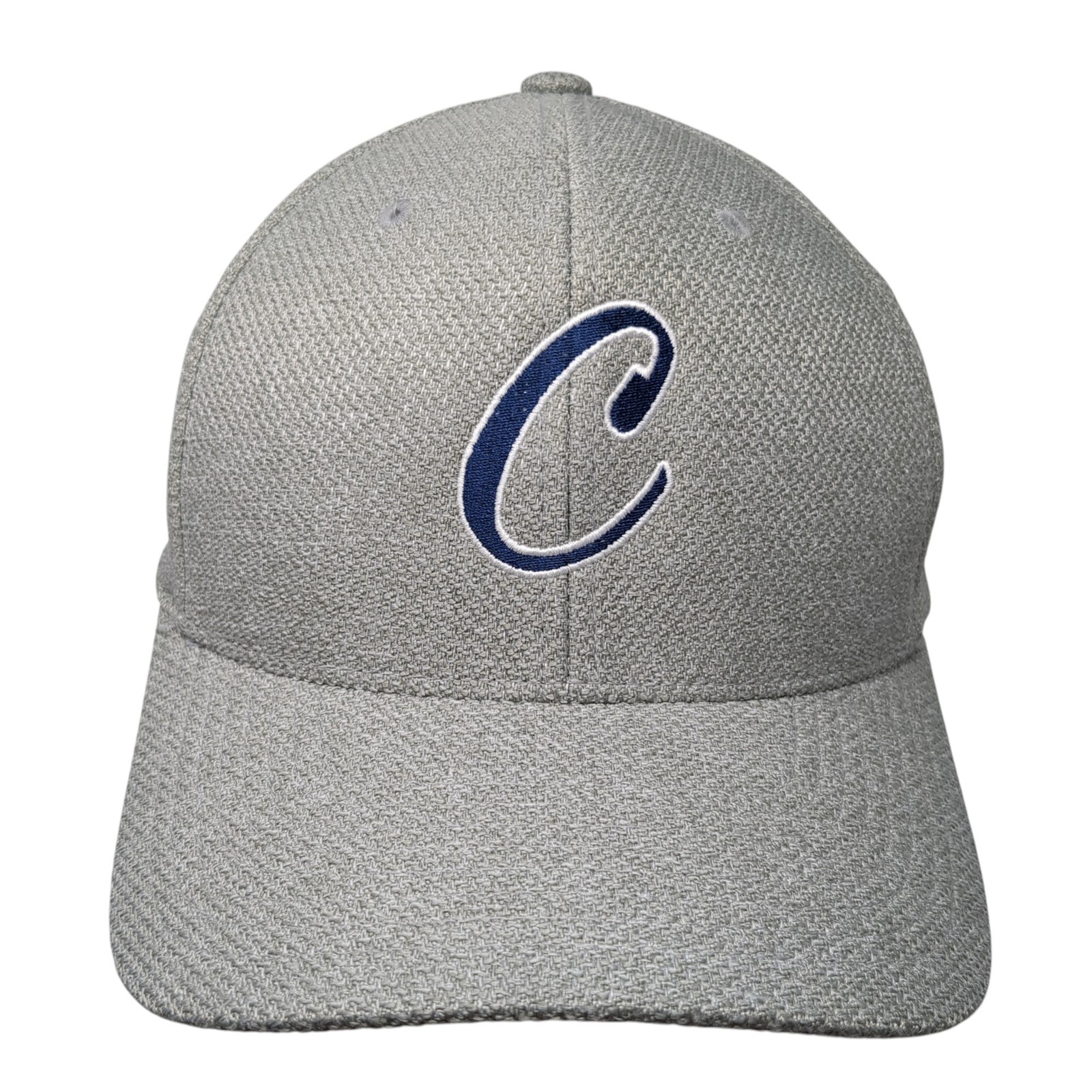 Letter C Fitted Baseball Hat Solid Gray Medium Em… - image 1