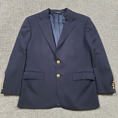 Vintage Polo Ralph Lauren Blazer 39 R Navy Blue Wool Gold Buttons Made in  USA