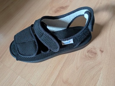VAROMED SANDALE, NEU, EU 38, NUR LINKS - SCHWARZ, MESH KLETTVERSCHLUSS