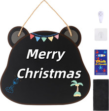 12 10 Wooden Double Sided Hanging Chalkboard Sign, Erasable Kids Chalkboard