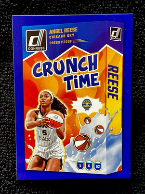 WNBA 2025 Angel Reese Donruss Crunch Time Blue Press Proof 7 Chicago Sky