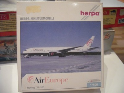 Herpa wings 506588 Boeing 777-200 Air Europe mit Registration mit OVP 1:500