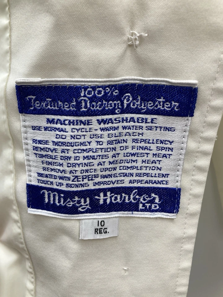 Gabardina de colección años 70 Misty Harbor marfil cualquier clima longitud media para mujer 10 regular Foto 3 de 4