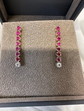 Gold Ruby and Diamond  Earrings (3 grams)