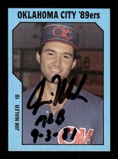 1985 TCMA Oklahoma City 89ers 20 Jim Maler signed auto autograph w mlb debut in 