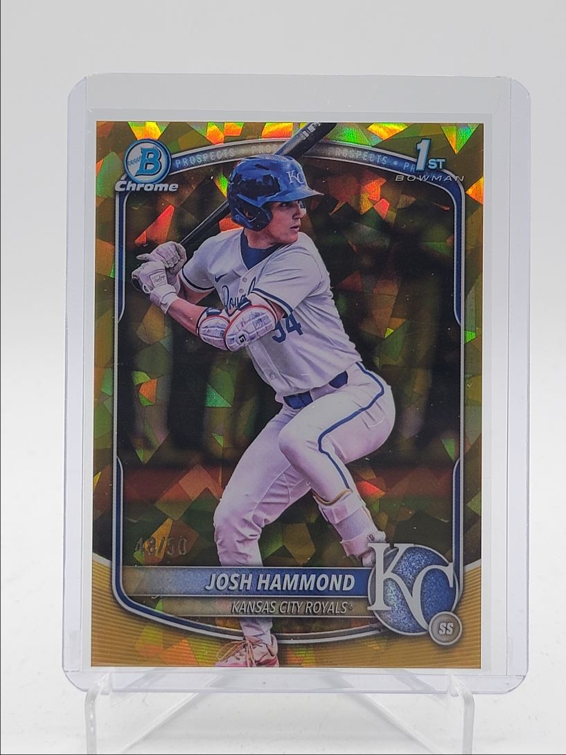 JOSH HAMMOND 2025 BOWMAN CHROME DRAFT 1ST SAPPHIRE GOLD A /50 Q3967