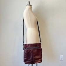 JACK GEORGES Voyager Crossbody Bag Unisex Brown Leather Travel Work Messenger