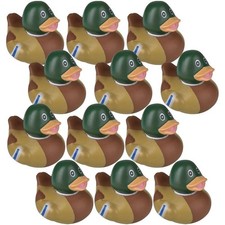 12 Mini Mallard Rubber Duckies   2 Inch Duck Bath Toys, Party Favors, Classroom