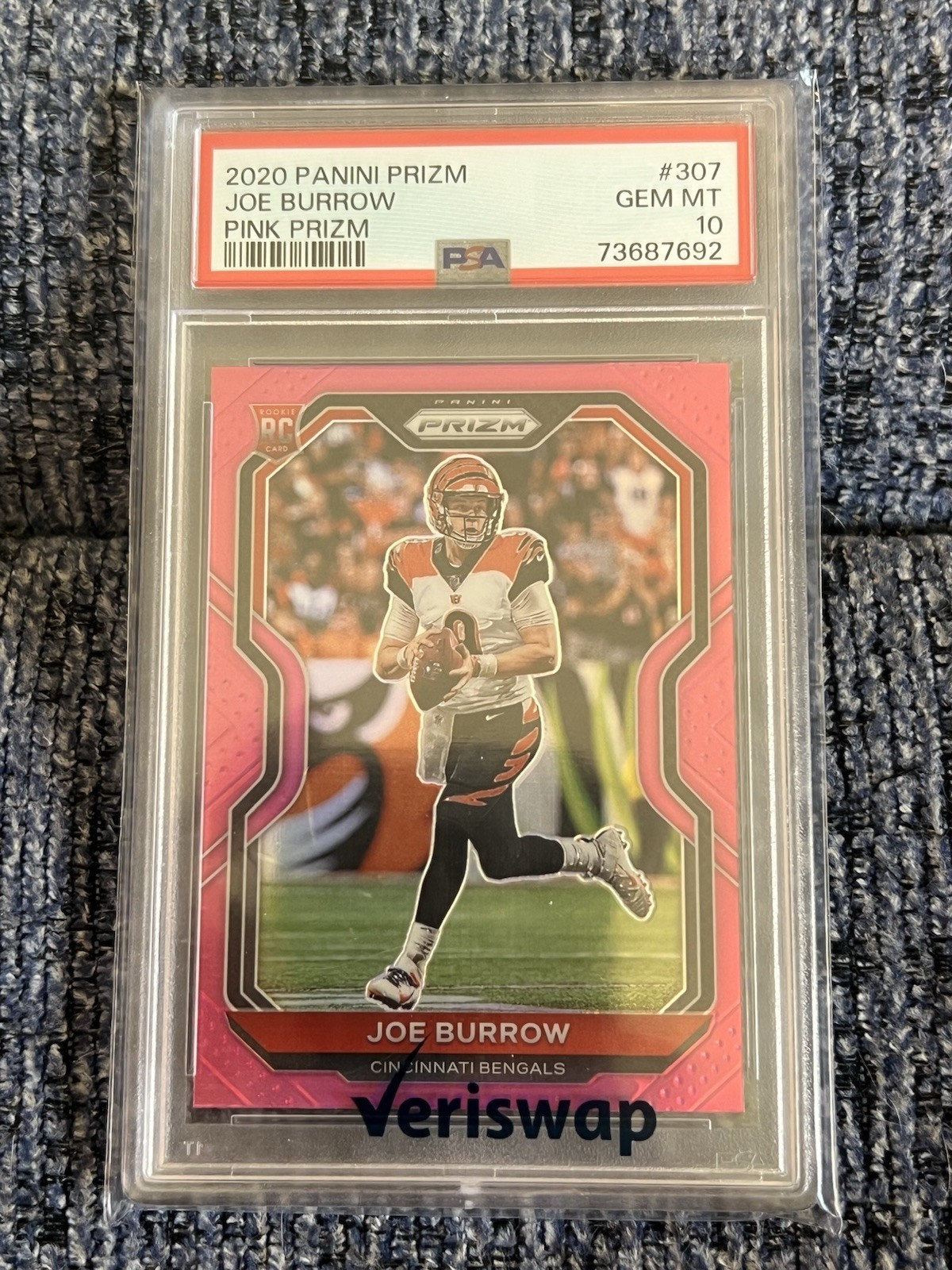 2020 Panini Pink Prizm #307 Joe Burrow Bengals RC Rookie PSA 10 GEM MINT